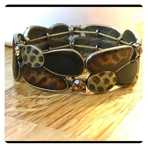 🆕Lia Sophia brown & gold stretch bracelet